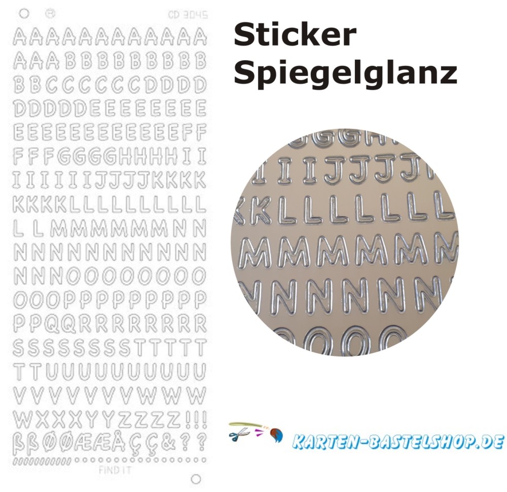 Platin-Sticker 3045 Buchstaben gro