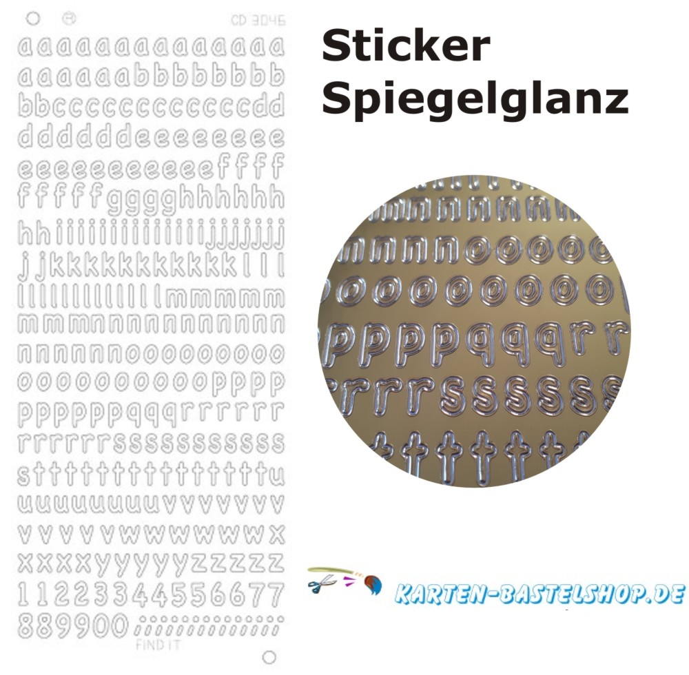 Platin-Sticker 3046 Buchstaben klein