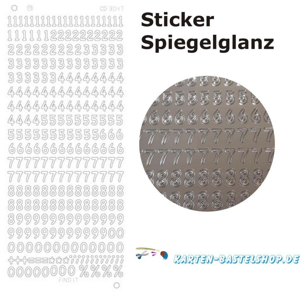 Platin-Sticker 3047 Zahlen