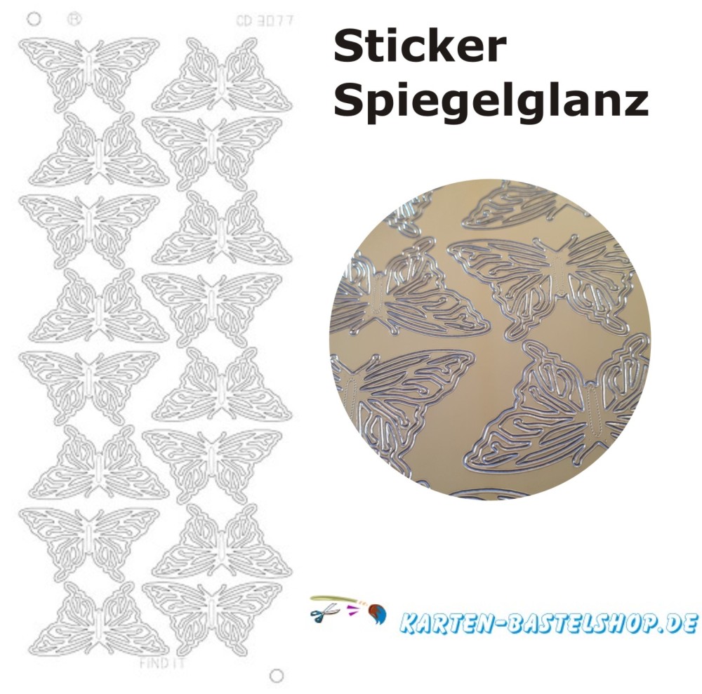 Platin-Sticker 3077 Schmetterlinge gro