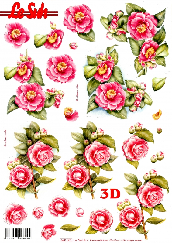 3D-Stanzbogen LeSuh Rosa Rosen