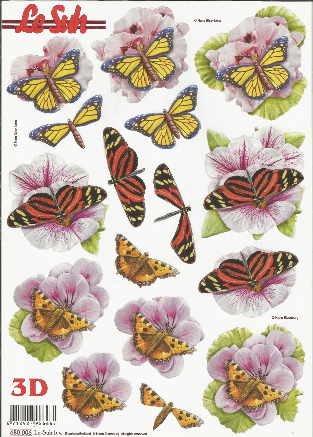 3D-Stanzbogen LeSuh Schmetterlinge