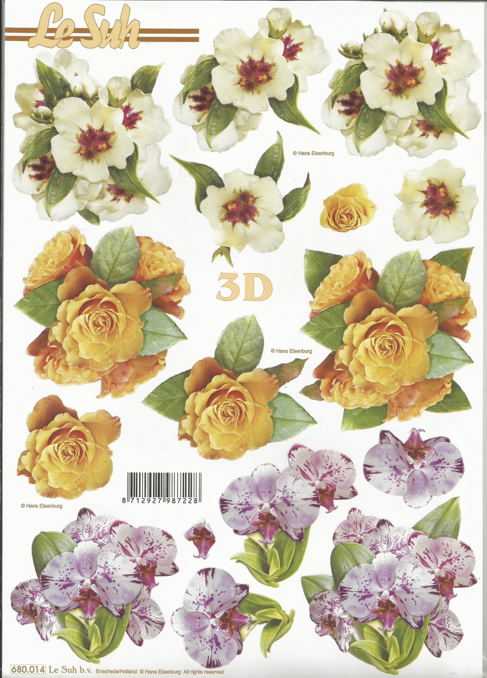 3D-Stanzbogen LeSuh Blumen