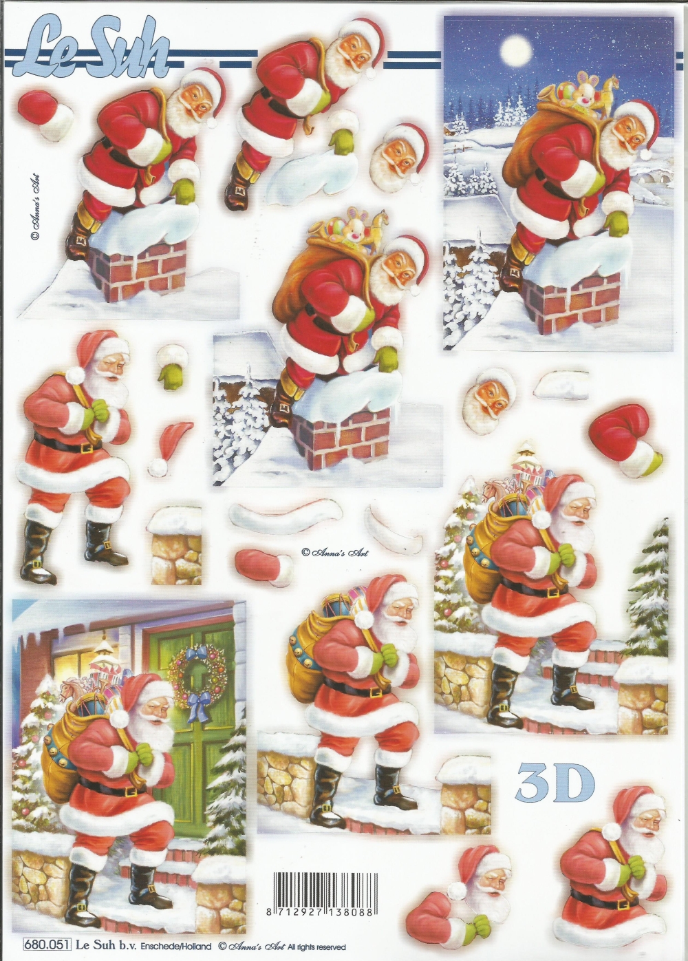 3D-Stanzbogen LeSuh Weihnachtsmann